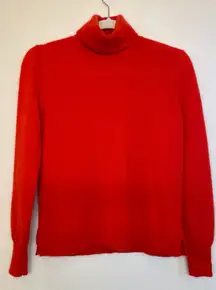 J. Crew Women’s Vibrant Red Turtleneck Cashmere Sweater Size S‎