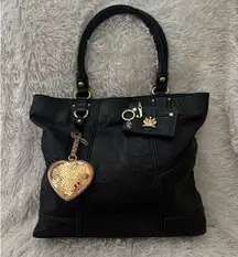 Juicy Couture 2009" Vintage Y2K Black Lamb Leather Bag + Bonus Leather Wallet