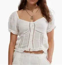 NWT Free People Cloud Dancer Lace Top Small