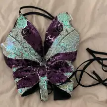 sparkly butterfly backless top