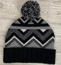 Nordstrom Cashmere Wool Fair Isle Pom Beanie In Black Gray Combo