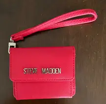 Steve Madden Red Wristlet Wallet with Silver Accents