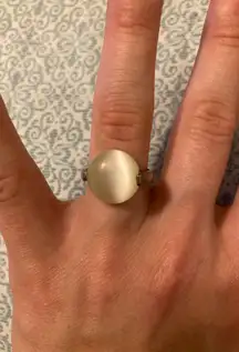 Women’s vintage 925  size 9 large moonstone ring !