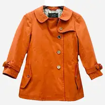 COACH Double Breasted 3/4 Sleeves Bow Tie Short Trench Jacket Size 2 NO BELT