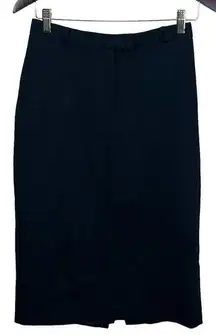 Ralph Lauren Womens Lined Knee Length Pencil Skirt Black Size 4