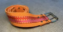 Handmade Bohemian Canvas Belt Womens One Size Double Prong Grommet
