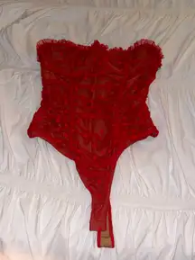 Majorelle Strapless Red Bodysuit