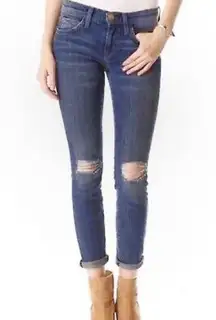 Current Elliott the stiletto windmill destroy slim jeans busted knee size 25