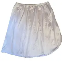 Vanity Fair Vintage White Silky Satin Dreamy Coquette Lace Mini Half Slip Skirt