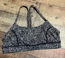 Lululemon Women's Black White Sports Bra Sz 6 Athletic Yoga Crossfit Gym