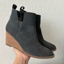 BLONDO Irving Grey Suede Wedge Booties size 9