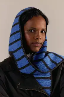 Free People Blue Brown Sammi Stripe Balabonnet