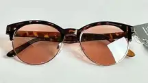 NEW Round Rose Gold Mirrored Tortoise Shell Sunglasses