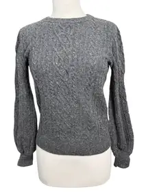 Women's LAUREN Ralph Lauren Gray Cable Knit Crew Neck Sweater SP