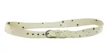 American Eagle Off White Webbed Studded Rhinestone Belt