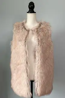 RACHEL ZOE | Pale Pink Faux Fur Vest Sz M