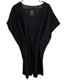 Mario Serrani Italy Black‎ Chevron Knit Swim Cover Up Beach Dress Sz Small