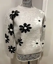 Women’s grey Truth by republic Severine style Crew Neck Sweater Black/White. SP