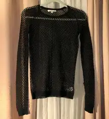 Size XS Black Long Sleeve Sheer Sweater