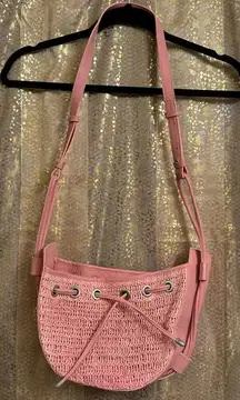Free People Cabana Vintage Pink Woven Crossbody Purse NWOT