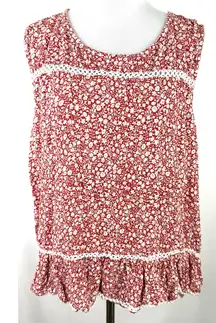 Mauve Women's Quinn Floral Lace Peplum Shirt Size Large