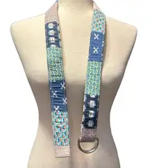 Vineyard Vines Patchwork Colorful Belt Size XS 100% Cotton Whales Turtles‎