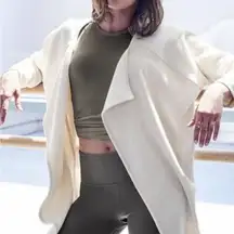 Athleta Cozy Karma Drape Open Front Cardigan Sweater Pullover, S