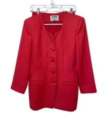 Kasper‎ ASL Red Skirt Suit Set Career Business Interview Blazer Size 10