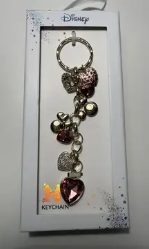 Disney Heart Charm Keychain | Gift | Crystal Dangle | Barbiecore | Minnie | Pink