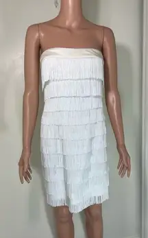 2 / $100 🤍 Jay Godfrey Fringe White Mini Dress