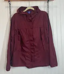 JoyLab Women’s Burgundy Full Zip Hooded Windbreaker Jacket Size XL