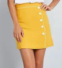 ModCloth Mustard Yellow Own The Era Wool Blend Mini Skirt Sz.M NWT