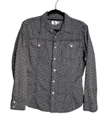 Calvin Klein Floral Print Western Shirt‎ Size L Long Sleeve Snap Up Collared