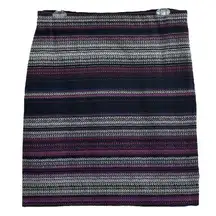 Dressbarn Striped Black & Purple Stretch Knit Pencil Skirt Bodycon