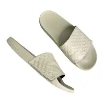 Gucci  Rubber Leather Ivory Microguccissima Pattern Slides