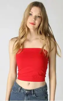 New Red Form Fitting Tube Top One Size