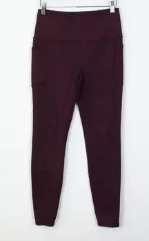 Spyder Active Maroon Athletic Fleece Leggings Womens Size Small