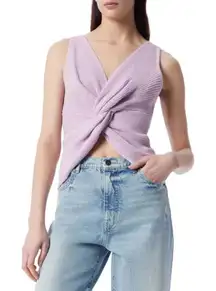 Robert Rodriguez Joyce Twist Front Knit Tank NWT Lavender Frost Purple Medium
