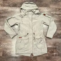 Columbia Women’s Hooded Spring Jacket Light Gray Size Medium