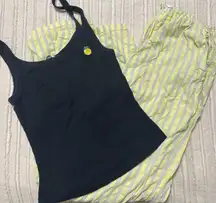 Aerie/ VS Black and Yellow Striped Pajama Set