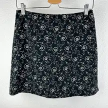 Banana Republic Stretch Women’s Skirt Black Beige Printed Floral Print