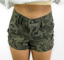 00s BONGO Vintage Green Camouflage Low Rise Shorts