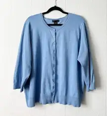 Grace Elements Womens Button Front Cardigan Sweater 3X Stretch Silk Blend Career