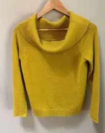 Chartreuse Cowl Neck Sweater Small