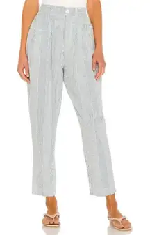 Free People Make a‎ Stand Trouser in Blue Seersucker Stripe Size XS