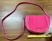 Juicy Couture Vintage Y2K Velour Faux Leather Crossbody Mini Small Bag Pink