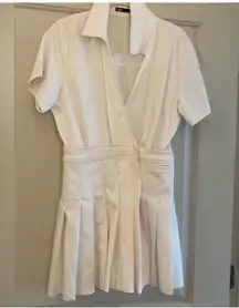 Zara white pleated mini dress romper