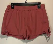 Madewell- Coral Pink Side Tie Detail Elastic Waist Shorts- Size M