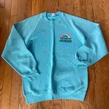 light blue white pink Big Wave Dave’s vintage surf 80’s  crewneck