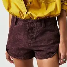 Free People Shorts Sz 0 Purple NWT Low Rise Button Fly Point Dume Chino Festival